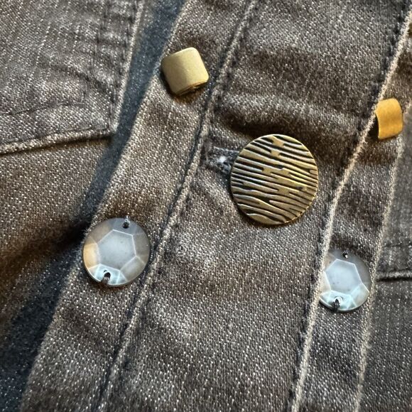 Vintage Ruby Rd Jean Jacket Sz 18 With Embellishments Y2K Grunge Boho Rocker 90s - Picture 14 of 16